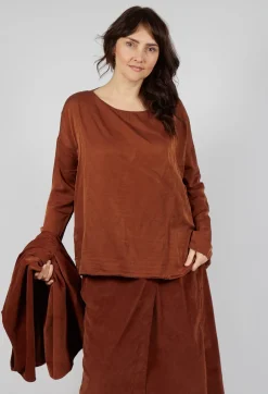 Silk T-Shirt in Rust