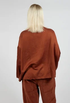 Silk T-Shirt in Rust