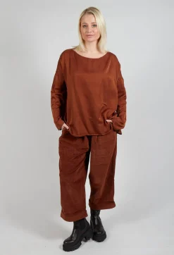 Silk T-Shirt in Rust