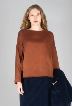 Silk T-Shirt in Rust