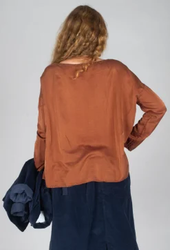Silk T-Shirt in Rust