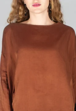Silk T-Shirt in Rust