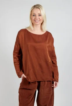 Silk T-Shirt in Rust