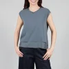 Silk Vest Top in Asfalto