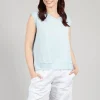 Silk Vest Top in Cielo