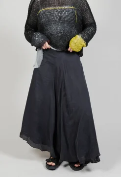 Silk Wrap Skirt in Black