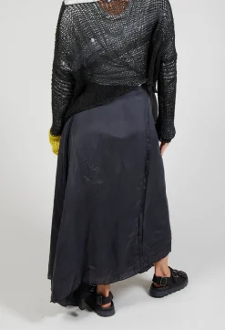 Silk Wrap Skirt in Black