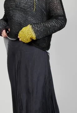 Silk Wrap Skirt in Black