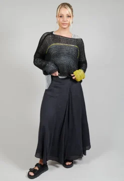 Silk Wrap Skirt in Black