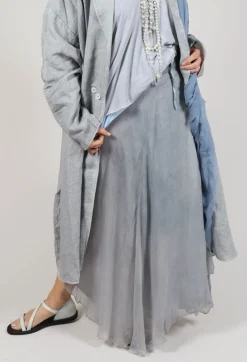 Silk Wrap Skirt in Silver Grey