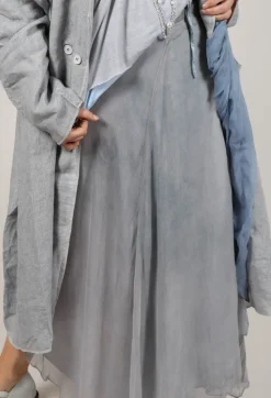 Silk Wrap Skirt in Silver Grey