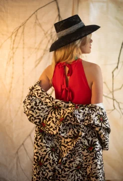 Silk-Blend Crepe Jumpsuit in Red