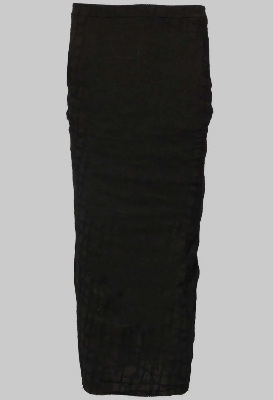 Silky Slim Skirt with Split in Black