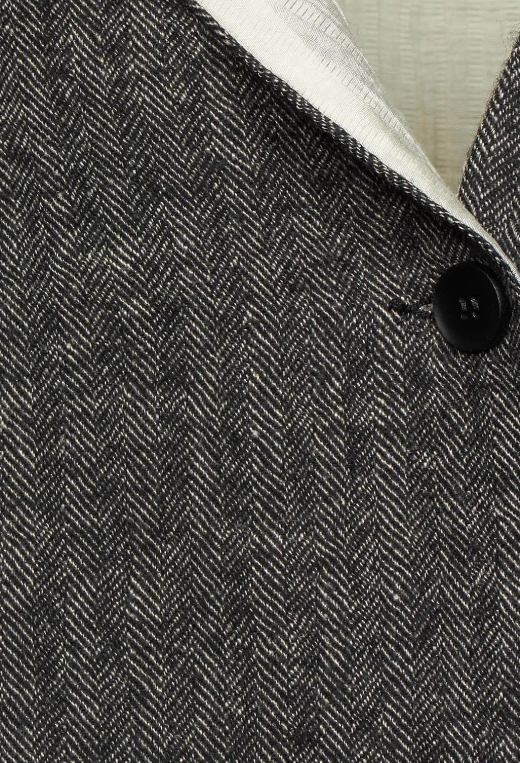 Single Button Herringbone Blazer in Grey