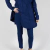 Skinny Fit Mid-Waist Trousers in Ocean
