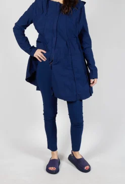 Skinny Fit Mid-Waist Trousers in Ocean