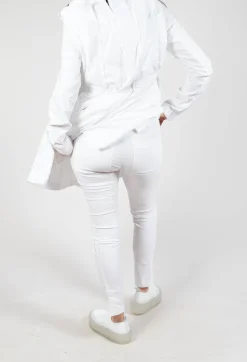 Skinny Fit Mid-Waist Trousers in Semi Bleach