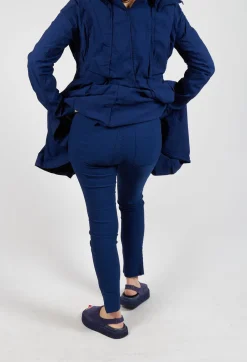 Skinny Fit Mid-Waist Trousers in Ocean