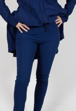 Skinny Fit Mid-Waist Trousers in Ocean