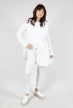 Skinny Fit Mid-Waist Trousers in Semi Bleach