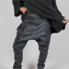 Skinny Trousers with Bleached Stitching in Coal Cloud