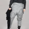 Skinny Trousers with Bleached Stitching in Pencil Cloud