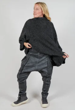 Skinny Trousers with Bleached Stitching in Coal Cloud