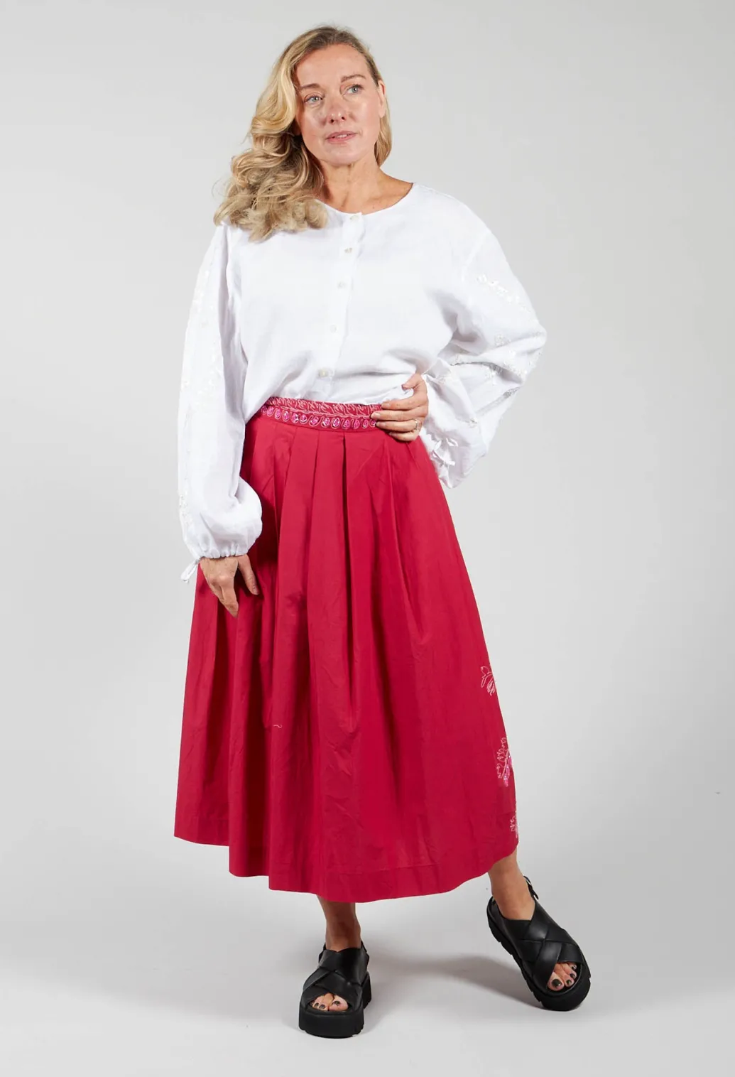 Skirt in Cremisi-Crimson