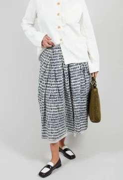 Skirt Print Jnes in Navy Sticks