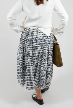 Skirt Print Jnes in Navy Sticks