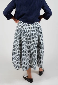 Skirt Print Jnes in Navy Sticks