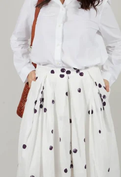 Skirt Print Jnes in Plum Dots