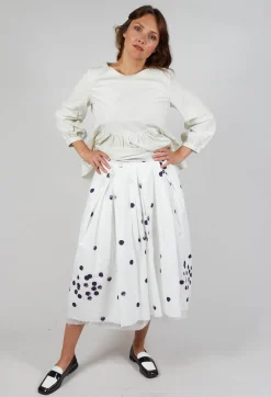 Skirt Print Jnes in Plum Dots