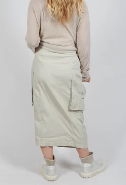 Skirt with Bleached Stitching in Eraser
