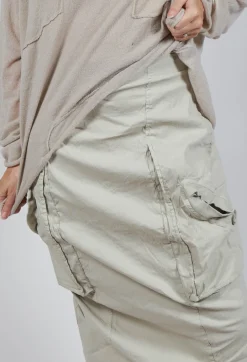 Skirt with Bleached Stitching in Eraser