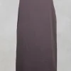 Skirt with Contrasting Panel at Back in Plum