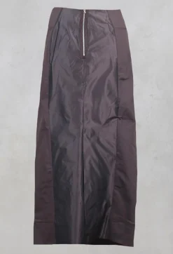 Skirt with Contrasting Panel at Back in Plum