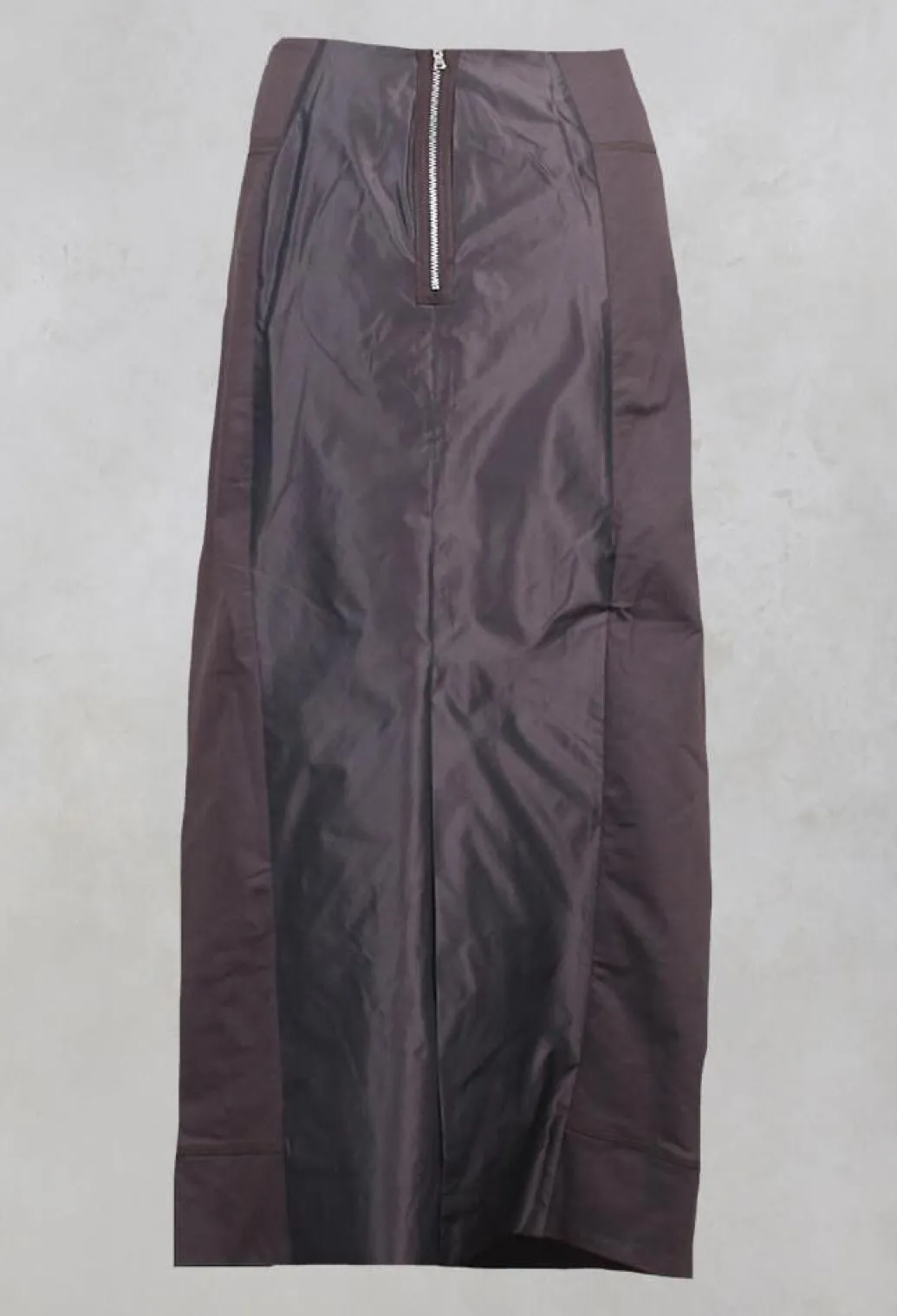 Skirt with Contrasting Panel at Back in Plum
