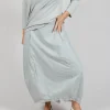 Skirt with Mesh Detail Hem in Grey