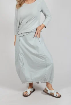 Skirt with Mesh Detail Hem in Grey