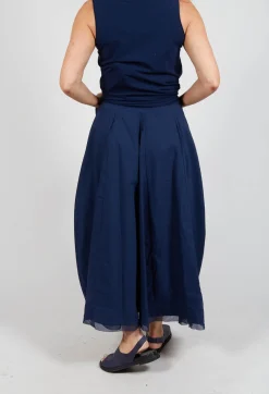 Skirt with Mesh Detail Hem in Navy