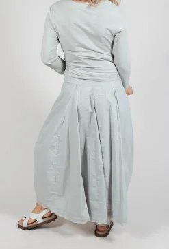 Skirt with Mesh Detail Hem in Grey