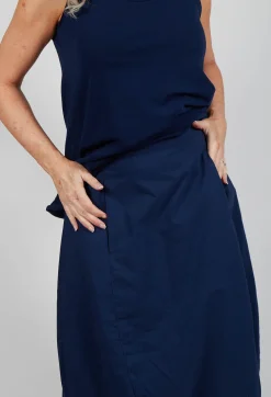 Skirt with Mesh Detail Hem in Navy