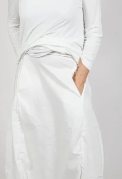 Skirt with Mesh Detail Hem in Offwhite