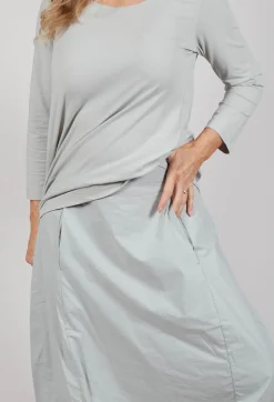 Skirt with Mesh Detail Hem in Grey