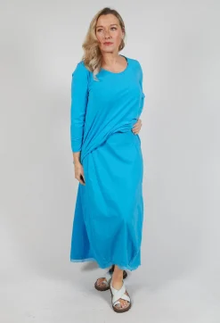 Skirt with Mesh Detail Hem in Malibu