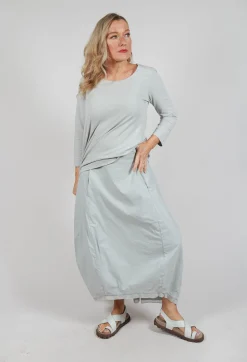 Skirt with Mesh Detail Hem in Grey
