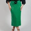 Skirt with Sequin Detail in Green