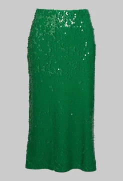 Skirt with Sequin Detail in Green