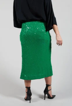 Skirt with Sequin Detail in Green